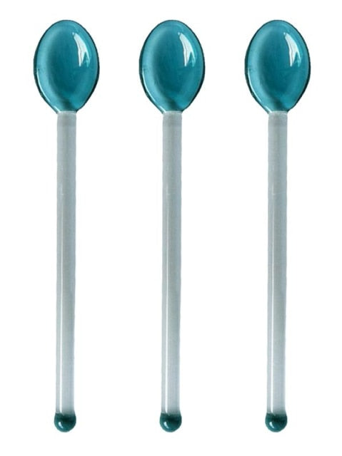 3Pcs Glass Spoons  Long Handle
