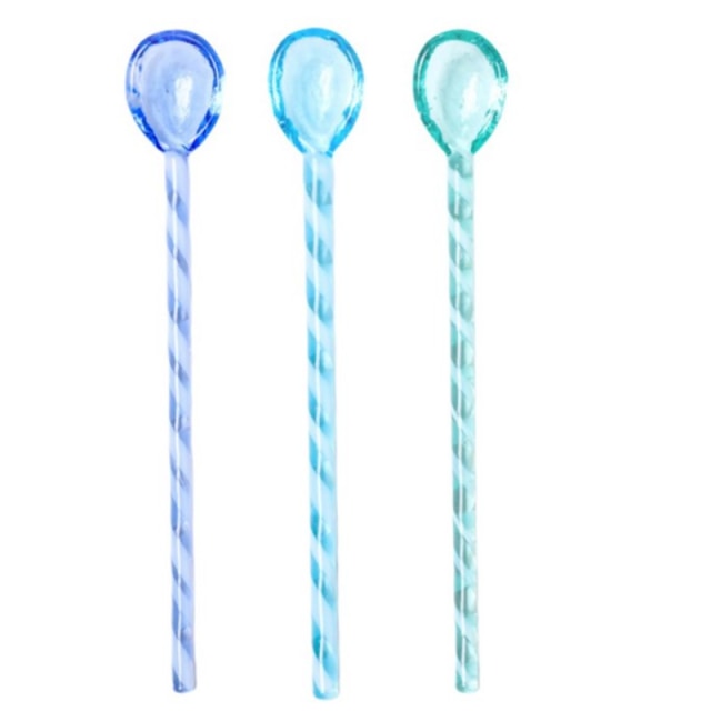 3Pcs Glass Spoons  Long Handle