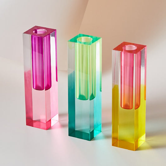 Rainbow Acrylic Glass Vase