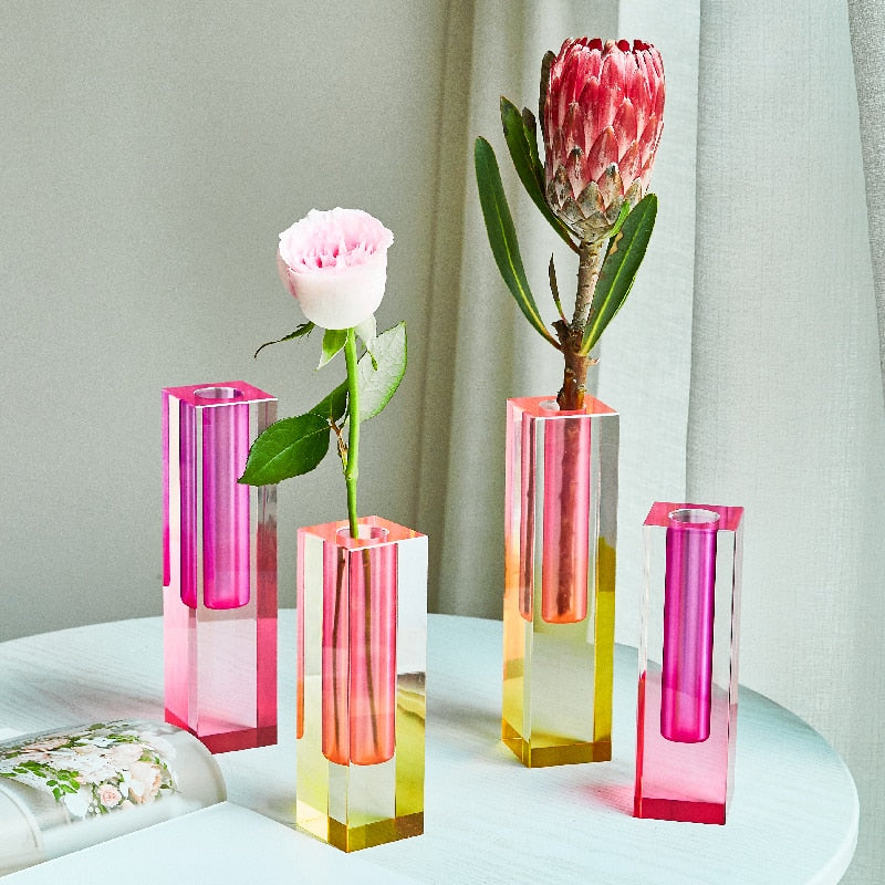 Rainbow Acrylic Glass Vase