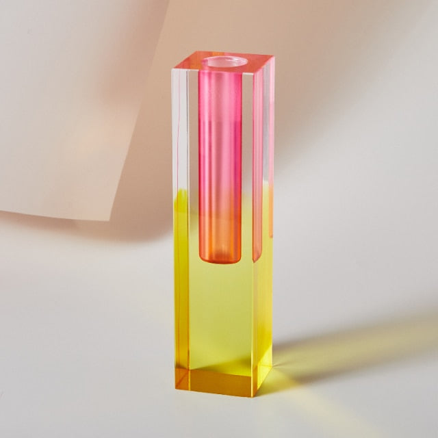 Rainbow Acrylic Glass Vase