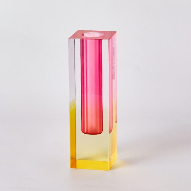 Rainbow Acrylic Glass Vase