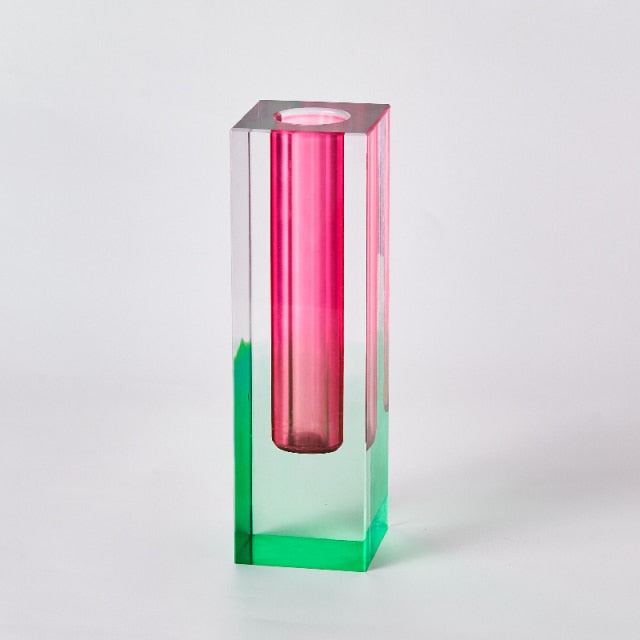 Rainbow Acrylic Glass Vase